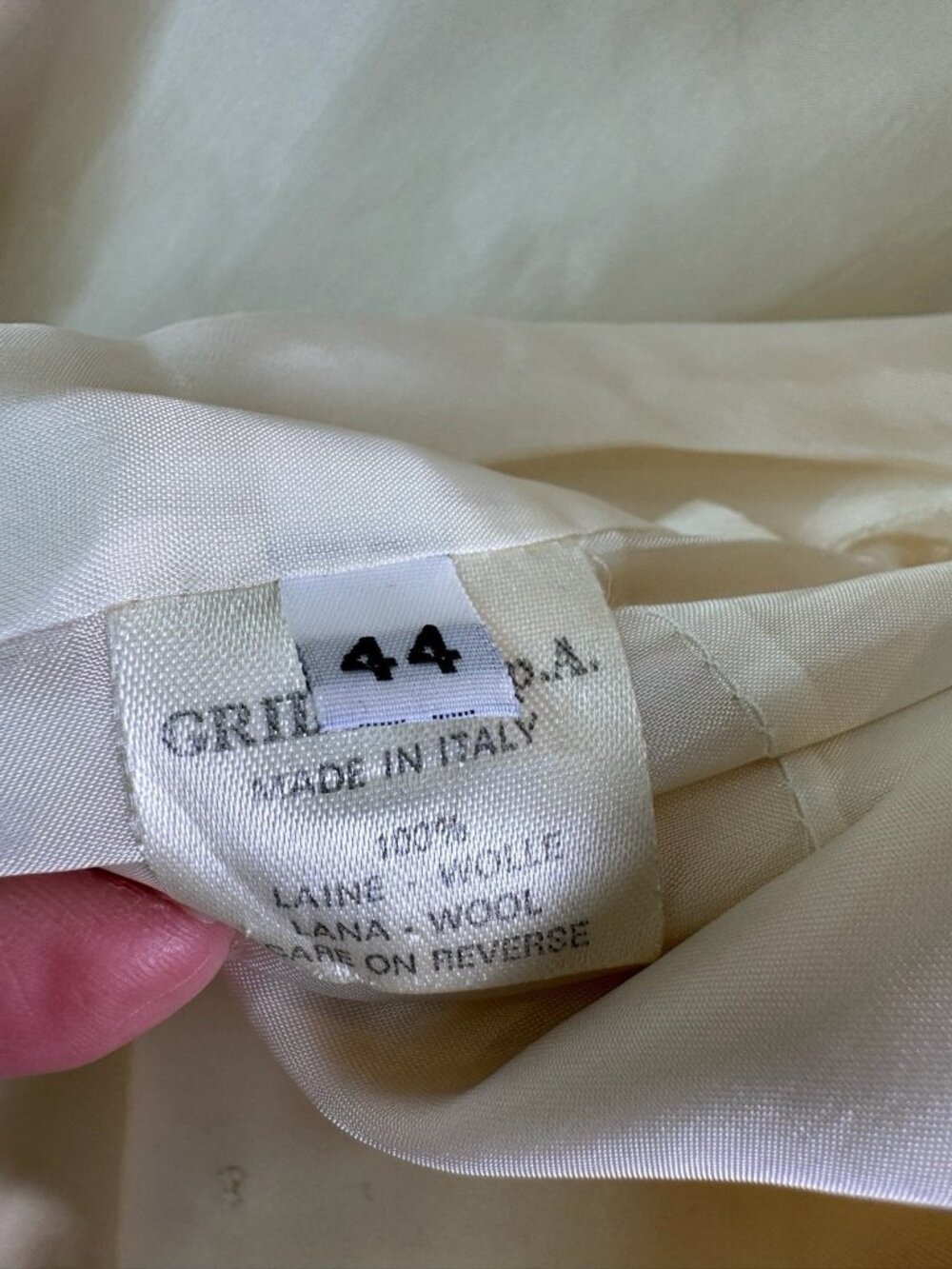 VTG Luciano Barbera 100% Wool Blazer Jacket Women Size 44 Solid Cream Italy - Picture 15 of 16